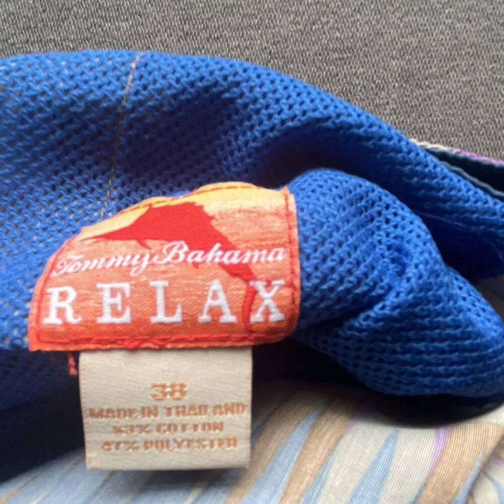 Tommy Bahama Relax Men's Swim Trunks Size 38 Blue Geometric Drawstring Mesh
